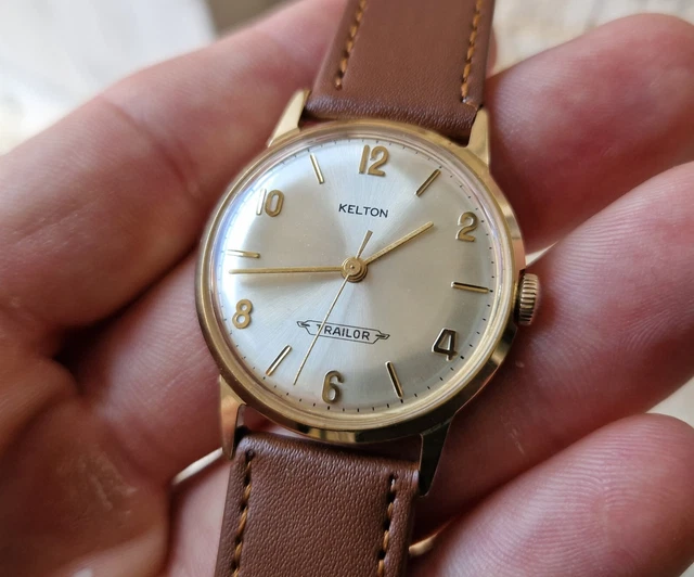 Montre Mécanique Pour Homme KELTON En Plaqué Or - Occasion En état De Marche