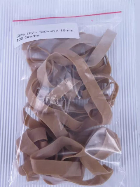 Size 107 Rubber Bands 180mm x 16mm 100gm Bag 100851962 TRACKED