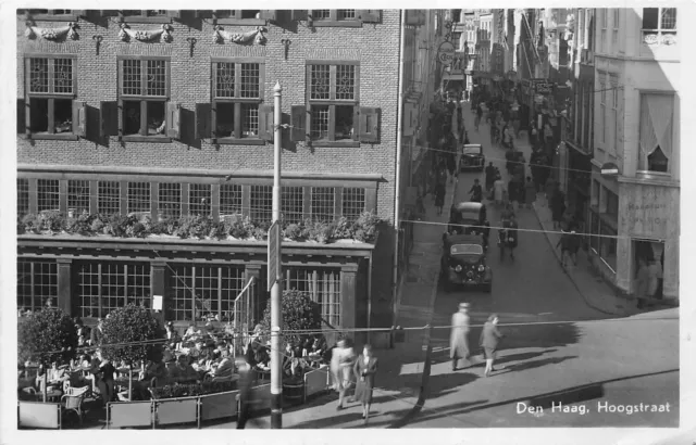 The Hague Netherlands 1950s RPPC Real Photo Postcard Den Haag Hoogstraat