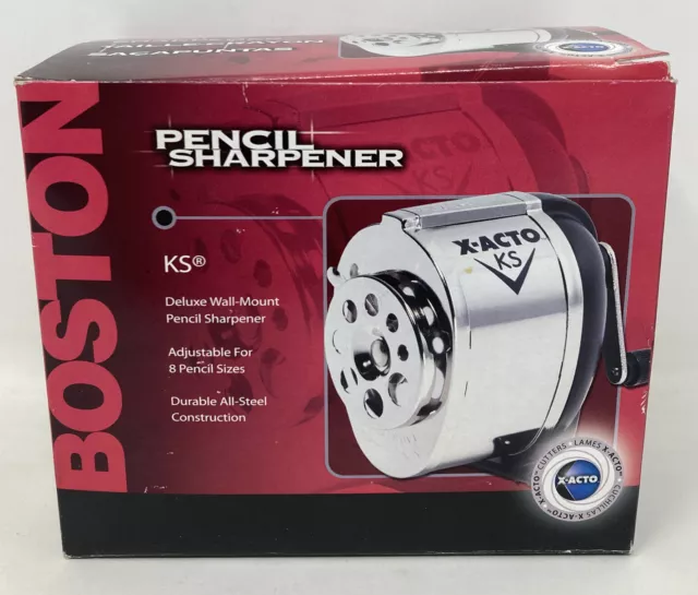 Boston X-ACTO KS Deluxe Wall Mount Pencil Sharpener Adjusts 8 Sizes Model #1031