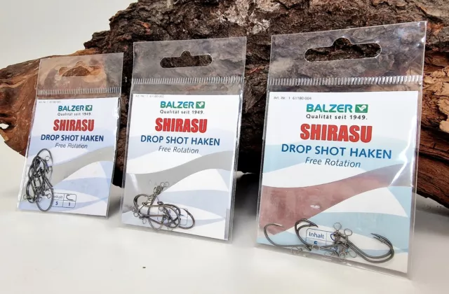 Balzer Shirasu Drop Shot Haken Free Rotation 360° 5 Stück Dropshot Gr. 1 2 4
