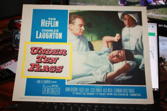 Vintage Movie Lobby Card 1962 Under 10 Flags Van Heflin Charles Laughton #3