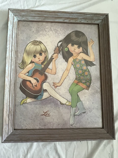 VTG MCM LITHO Print EDEN LEE Go-Go Big Eye Girl Ny Encore 16