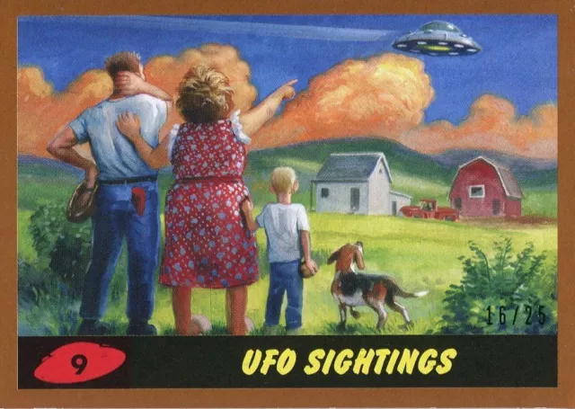 Mars Attacks The Revenge Bronze [25] Base Card #9 UFO Sightings