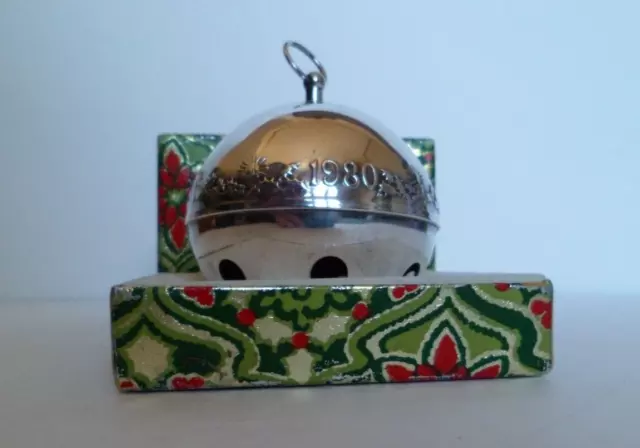Wallace Silversmith 1980 Annual Christmas Sleigh Bell Ornament