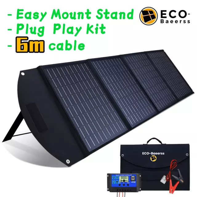 12V Solar Blanket Kit 200W 350W 400W 600W Folding Solar Panel Mat Mono Cable USB