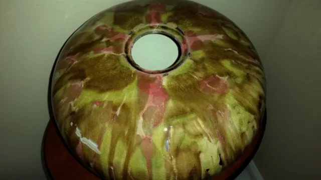 Large Mottled Multi Brown Tan Fire Pot Raku Style Deco Art Vase Pottery Patio 4