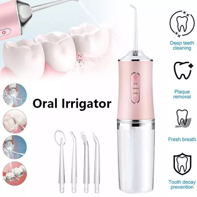 Elektrisch Munddusche Kabellos Wasser Flosser 3 Modi 4 Düsen Oral Irrigator 2024