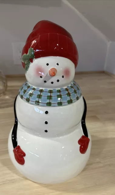 Oneida Snowman Frosty Folks Cookie Jar Fiddlestix Christmas