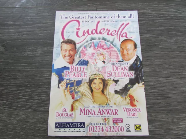 Billy Pearce & Dean Sullivan in Cinderella 2003 Alhambra Theatre Bradford Flyer