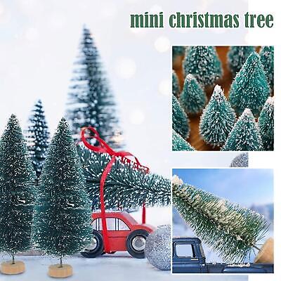 Pequeño pino de Navidad mini árbol botella de sisal cepillo escarcha árbol falso;