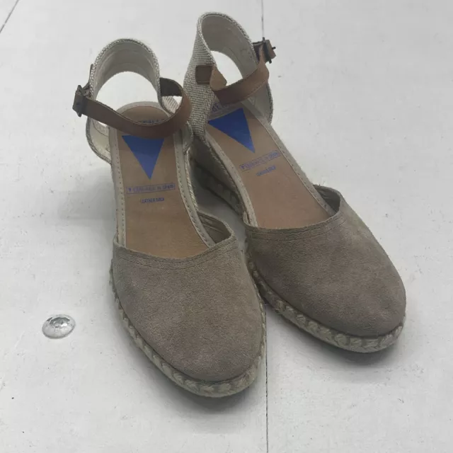 Verbenas Malena Tan Suede Espadrille Wedge Sandals Women’s Size 40 US 9