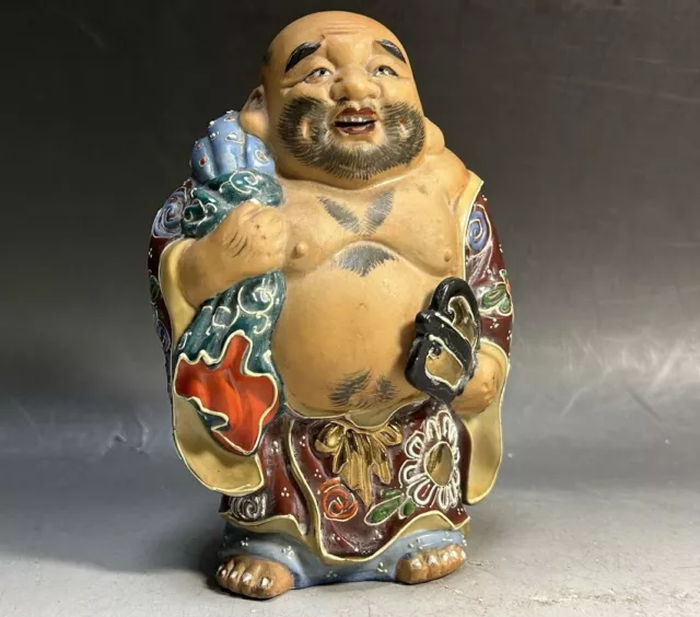 Kutani #32 Japanese Porcelain HOTEI Lucky Happy Laugh Buddha God Statue Figurine