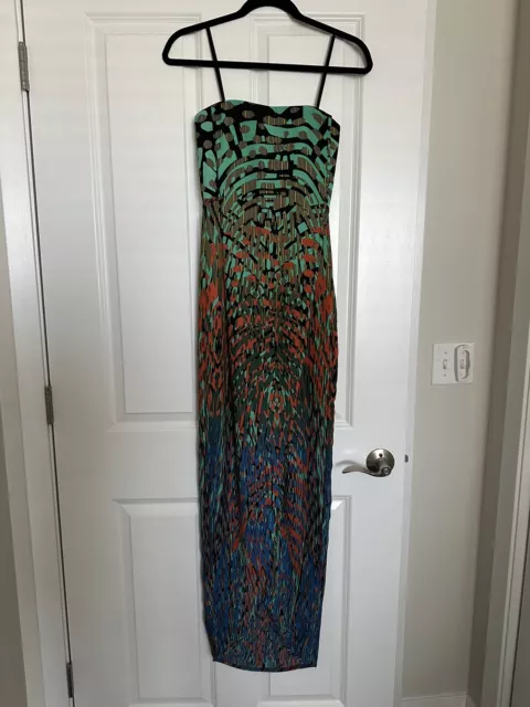 BCBG Max Azria Print Jesse Drape High Low Sleeveless Dress Women’s Size 0