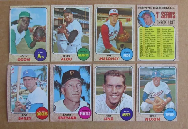 1968 Topps Baseball Card Singles #286-598 Complete Your Set U-Pick New Listing