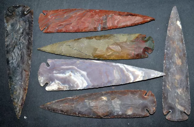 ** 7" Flint Spearhead Arrowhead Ohio Collection Project Point **