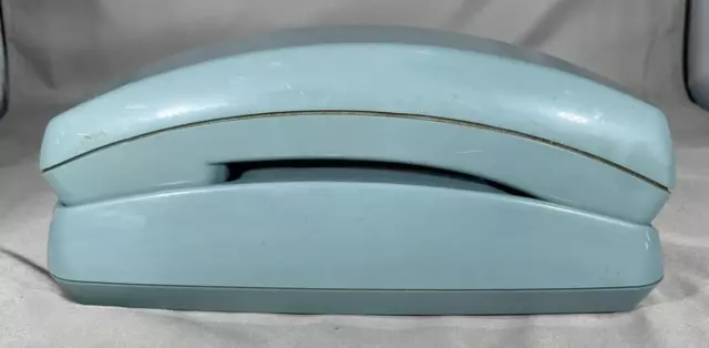 VINTAGE Radio Shack 43-599D Powder  BLUE SLIMLINE DESK WALL PUSH BUTTON PHONE