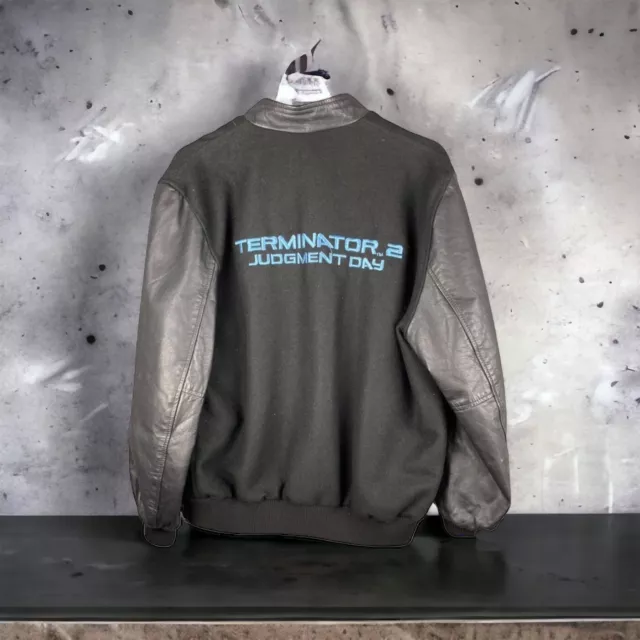 Vintage 1990s Original Terminator 2 Judgement Day  Crew Varsity Jacket Men Small