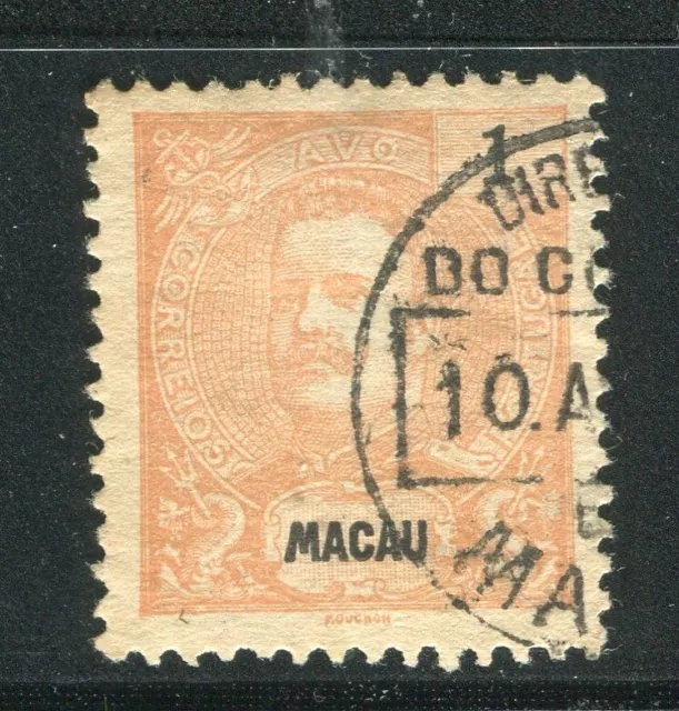 MACAU; 1890s classic Carlos issue fine used 1a. value