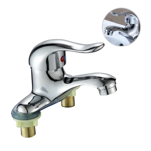 Faucet Double Hole Faucet Hot Cold Water Tap for Bathroom Toilet Kitchen Sink
