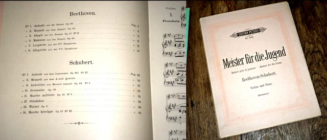 recueil Maîtres pour la jeunesse Beethoven Schubert partition pour piano violon