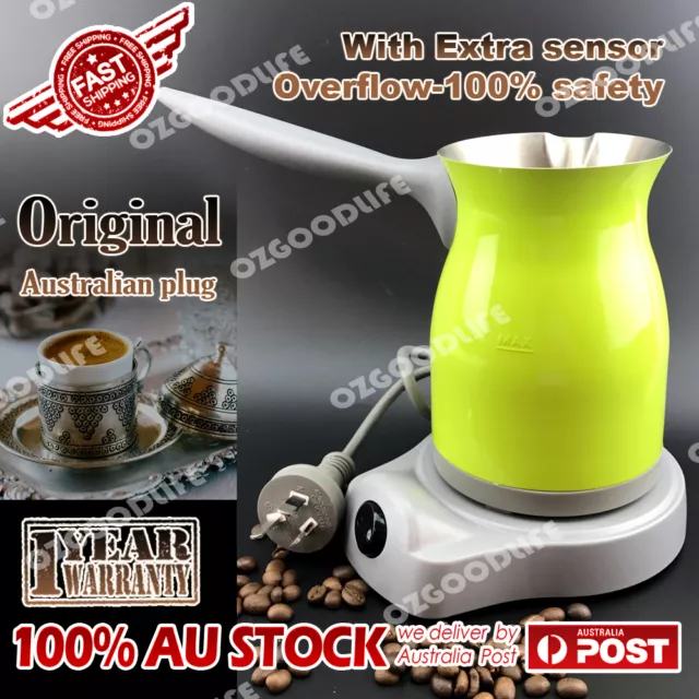 Green Electric Turkish coffee maker with Sensor Coffee Nevery Spilling Out 200ml