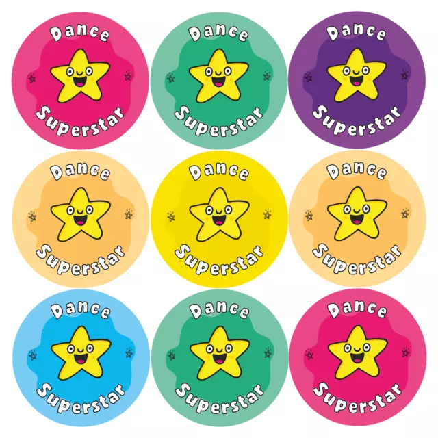 144 Dance Superstar Reward Stickers for Dance Teachers, Coaches (30mm)
