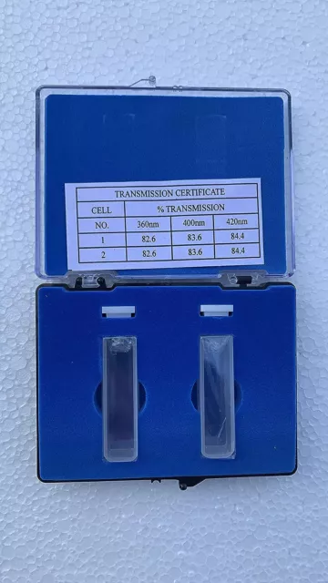 Optiglass Set Of 2 Optical Glass Cuvettes, 10mm, Spectrometer Cell Volume 3.5ml