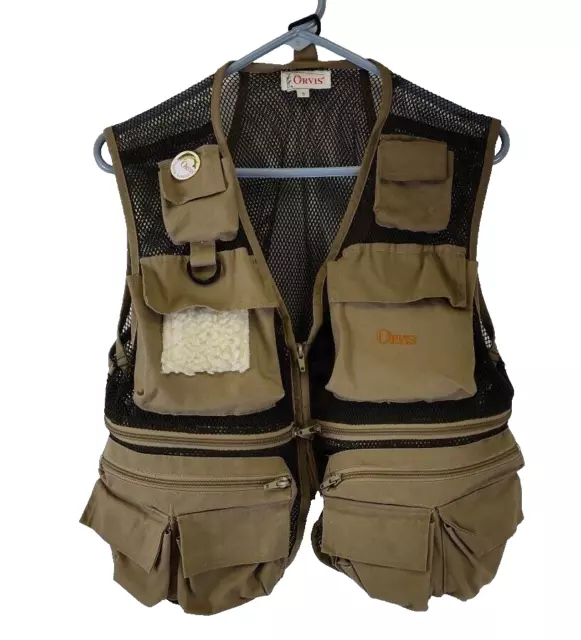 ORVIS FLY FISHING Vest #1836 Size Large Cotton/Polyester Blend $30.00 -  PicClick