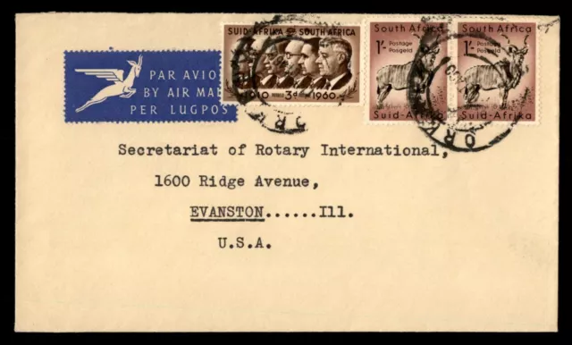 Mayfairstamps South Africa 1960 to Evanston IL Cover aaj_60863