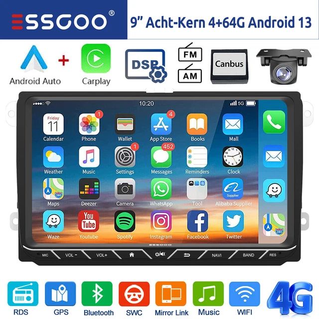 Autoradio Android 15 Per VW Touran (2003-2010) - 10.1" Touch, 6GB/128GB, CarPlay, Android Auto, GPS, DAB, RetroCamera Inclusa - 6