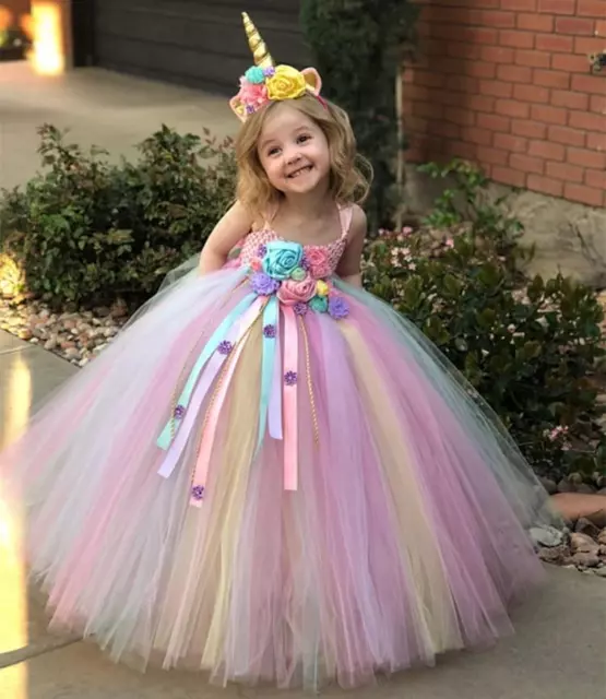 Vestido De Princesa Para Niñas Vestidos Para Fiesta Cumpleaños Encaje De  Gasas