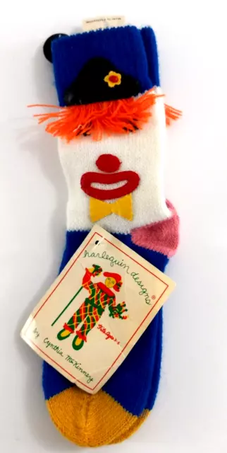 Vintage Cynthis McKinney Socks Children's Size Ages 3-6 Clown Multi Color New