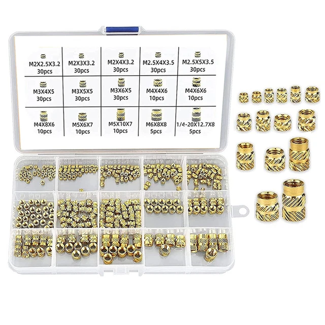 Threaded Inserts M3 M5 Nuts Threaded Threaded Knurled 15 Sizes 300 Pcs