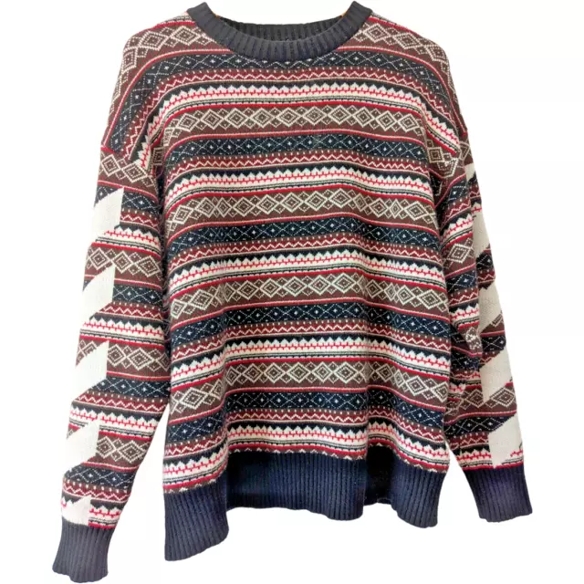 To Find Merch - Off-White Red Fair Isle Agreement Sweater