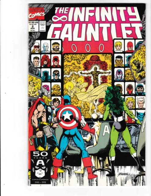 The Infinity Gauntlet #2 - 1991 Marvel Comics - Thanos Thor Iron Man She-Hulk NM