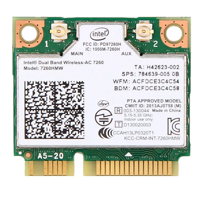 Neueste Version Intel Dual Band Wireless AC 7260 HMW 867Mbps 802.11ac Mini PCIe 3