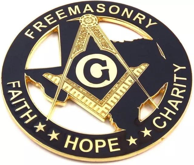 Freemasonry Texas Faith Hope Charity Mason 3" auto Emblem Metal car Decal MAS35