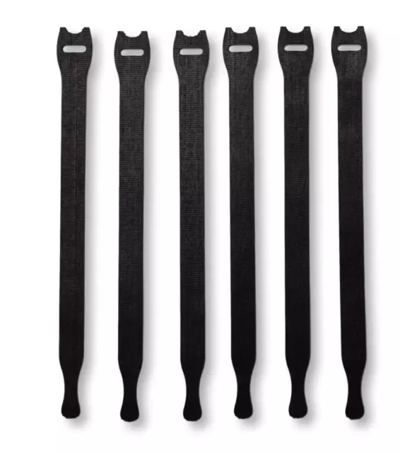 Velcro Brand One-Wrap Adjustable and Reusable Black 8" x 1/2" Cable Ties x6