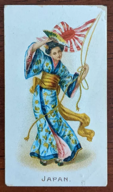 1908 Wills Cigarette Card Flag Girls Of All Nations No. 49 Japan