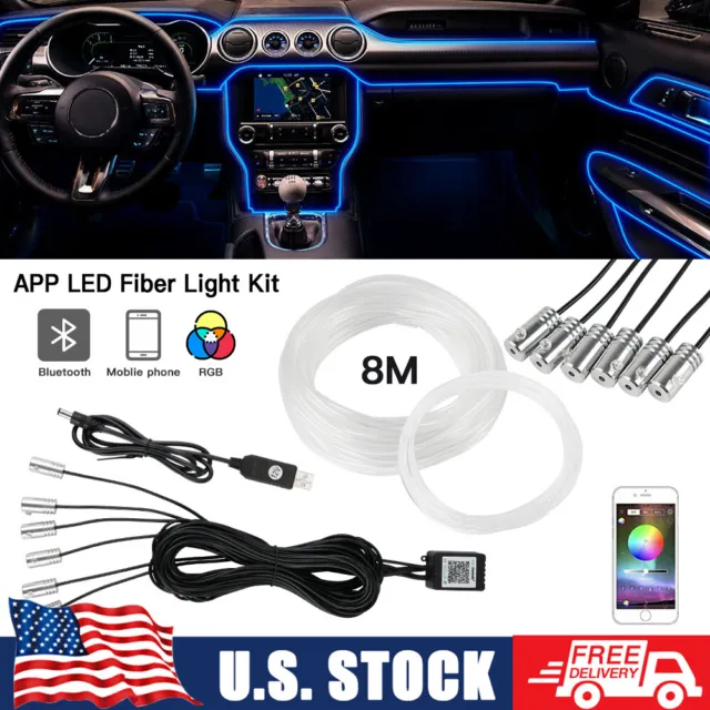 8M RGB LED Car Interior Accessories Floor Decorative Light Atmosphere Bluetooth