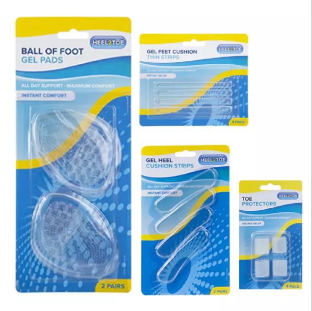 Feet Protectors, Clear Gel Shoe Cushions - Heel, Ball of Foot, Toe Blister Spots