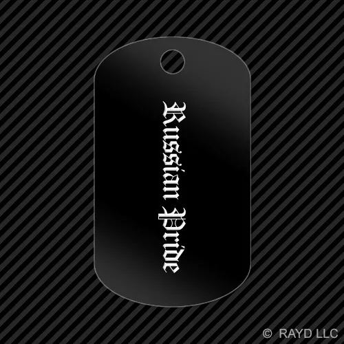 Russian Pride Keychain GI dog tag engraved many colors