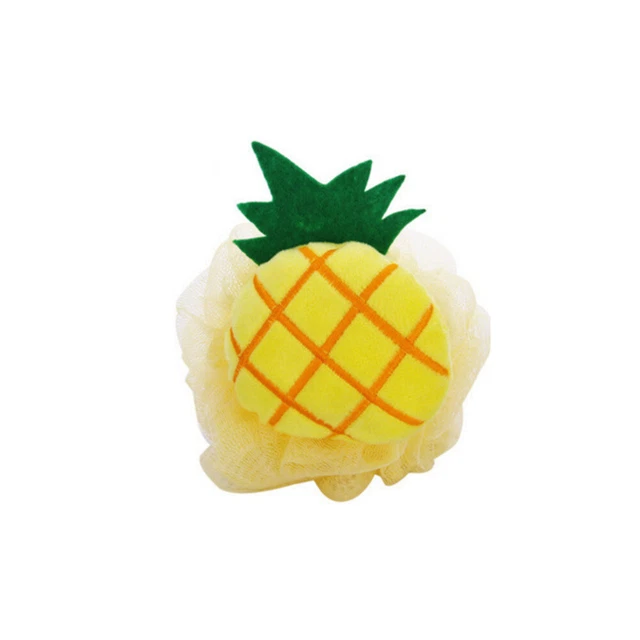 2 stücke Farben Fruchtförmige Weiche Badekugel Nette Mesh Schwamm Mesh Pouf Dusc