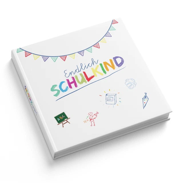 Libro degli ospiti itenga motivo Finalmente scolaretto BIANCO 88 pagine 21 x 21 cm