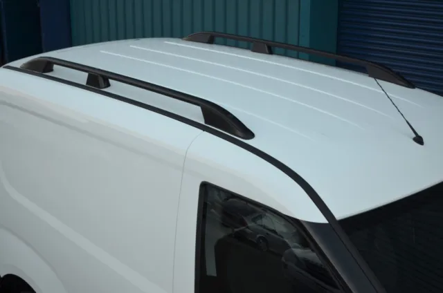 Aluminum black side roof rails bars set for LWB Fiat doblo (2010