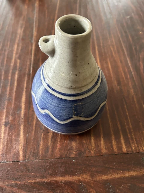 Vintage Art Pottery Stoneware Bird Bottle Bird House; 5.75”x4”