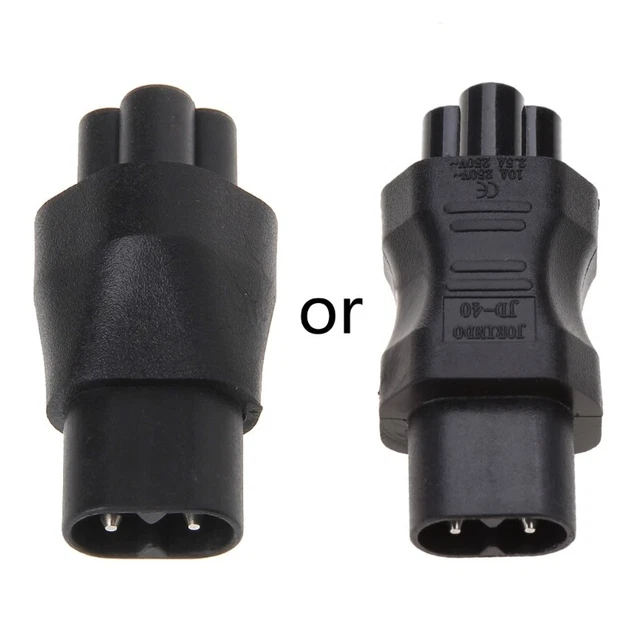 IEC 320 C5 3-Pin Female To C8 2-Pin Male Plug Converter Power Supply ...