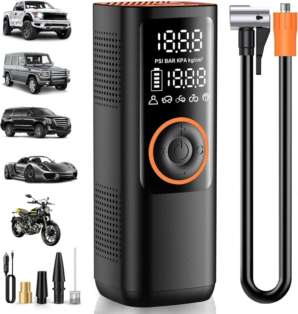 Pompe Electrique Gonfleur De Pneus Sans Fil VFANDV - 4000mAh - Portatif Et Rechargeable - Pour Voiture, Moto, Vélo - 150 PSI Max Gonfleur Pneus Portable Sans Fil Pompe Electrique Gonfleur De Pneus Sans Fil VFANDV - 4000mAh - Portatif Et Rechargeable - Pour Voiture, Moto, Vélo - 150 PSI Max Gonfleur Pneus Portable Sans Fil