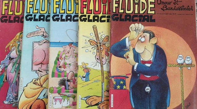 LOT DE 5 NUMEROS Fluide Glacial ** ANNEE 1986  -  BON ETAT +